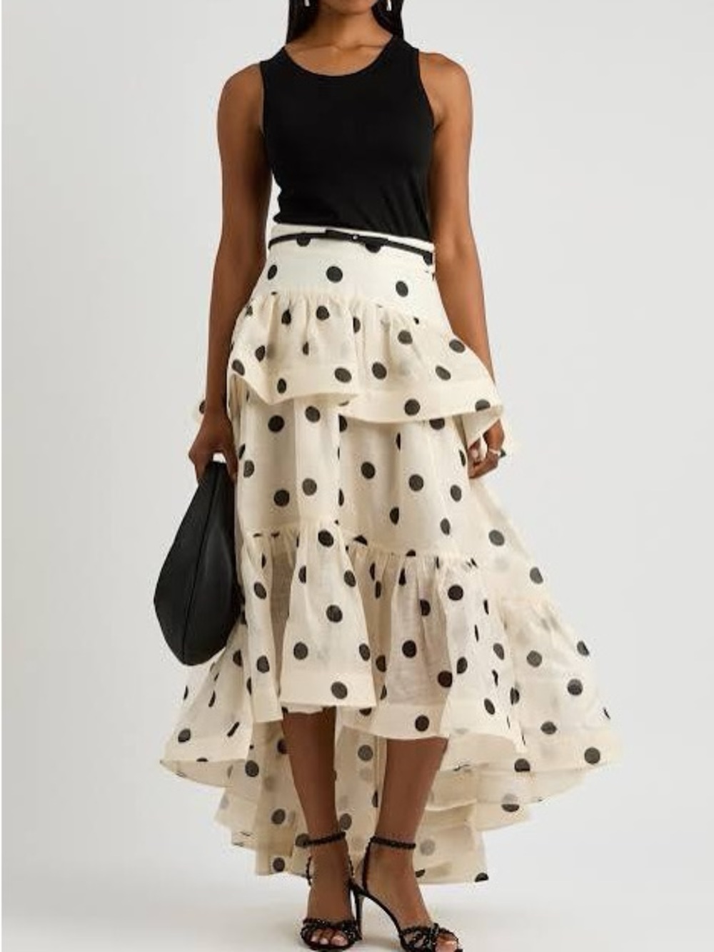 Zimmermann Runway 2024 Crush Polka Dot Silk & Linen Maxi Skirt and Blouse Set - Picture 2 of 14